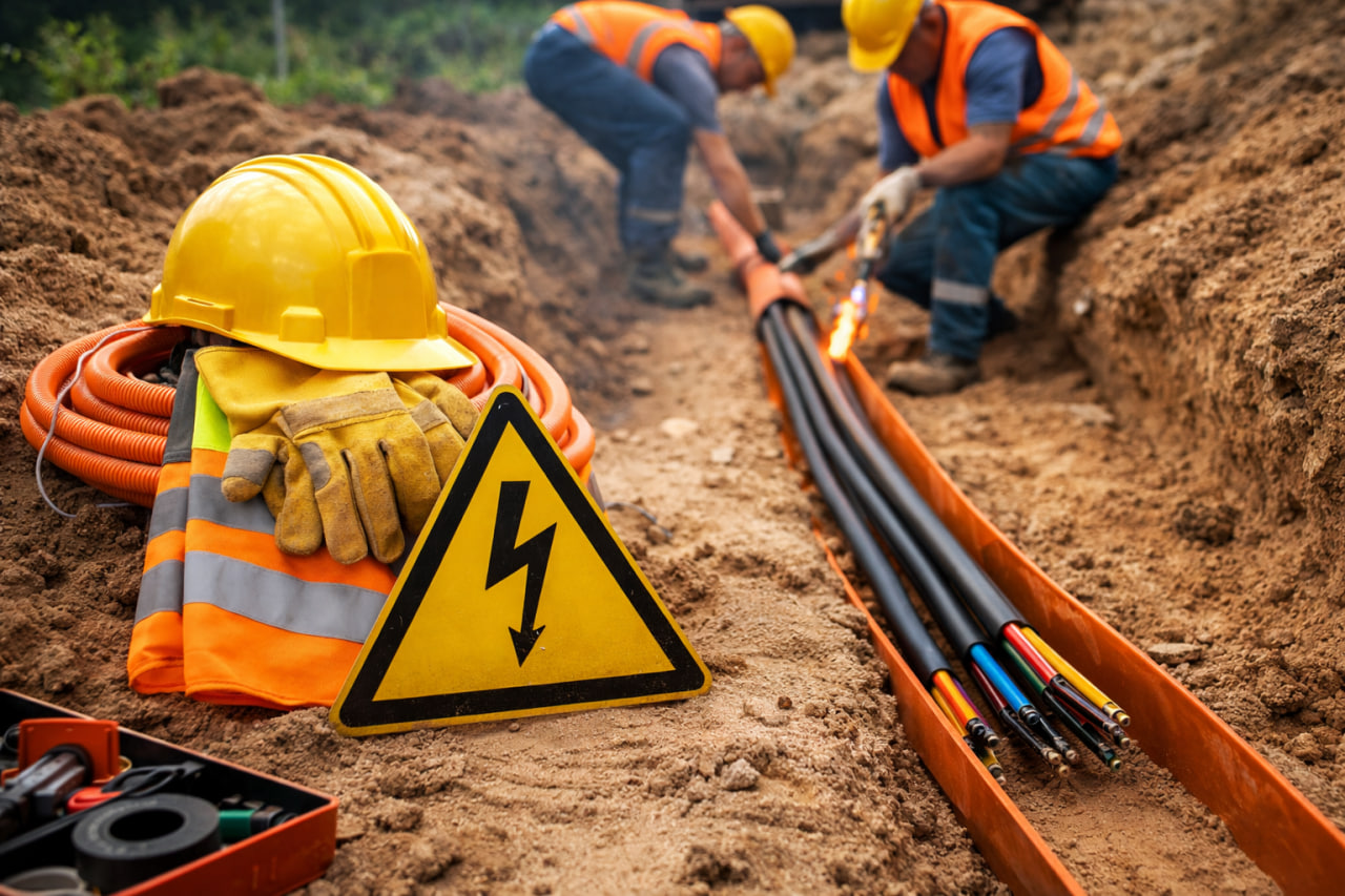 Правила безопасности при прокладке кабеля (в трубе, траншее)